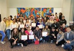 Students in Spanish Language Coordinator Antonella Calarota-Ninman’s Spanish for Heritage Learners visited with members of Indigenous groups from Latin American countries this spring.