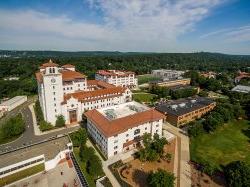 Aerial picture of the west side of campus.